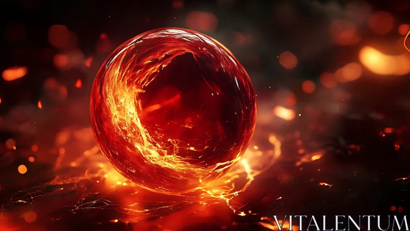 Incandescent Sphere Radiates Golden Fire.