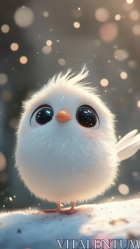 Luminous Fluffling: A Winter Wonder's Gleaming Reverie.