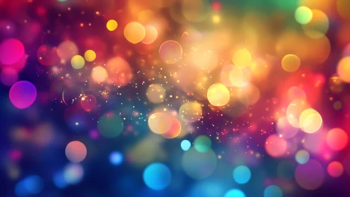 Multicolor optical bokeh field with luminous particle scatter.