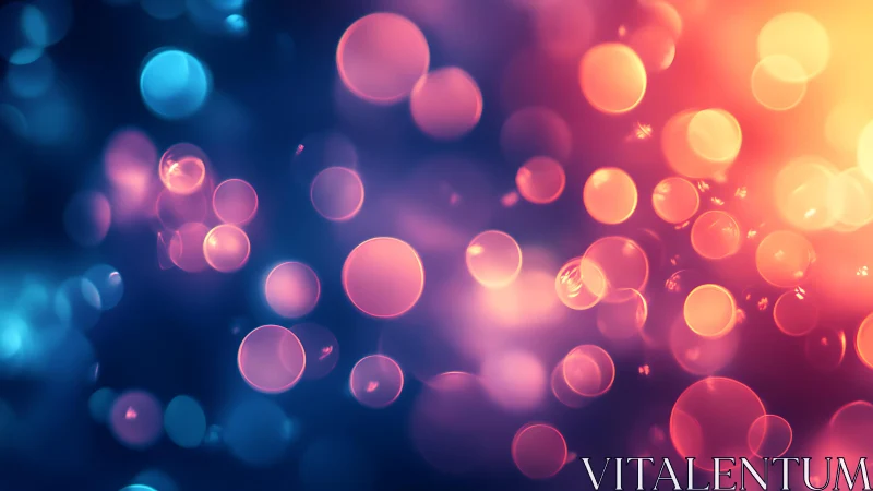 Vibrant Abstract Bokeh Lights in Warm and Cool Tones, Digital Art.