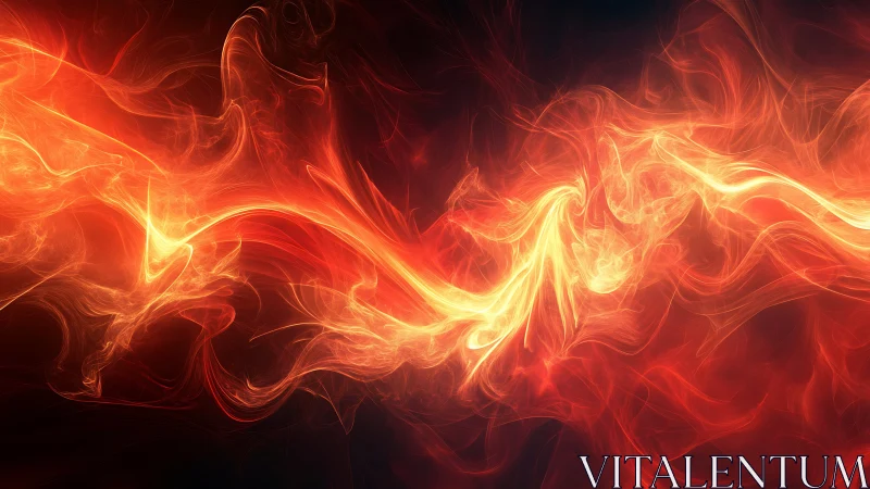 Phoenix bird rendered in glowing orange and red digital fire