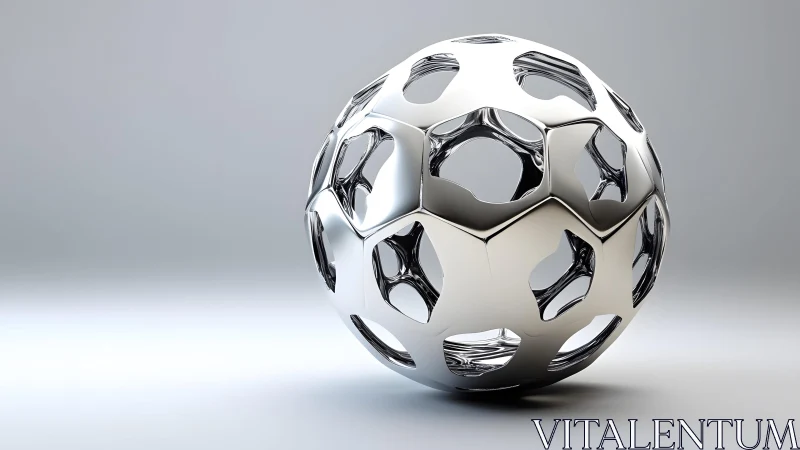 Hollow chrome polyhedron quietly bends light into orbit