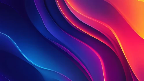 Curved neon gradients flowing across vibrant spectrum.