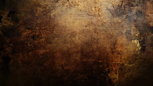 Rust patina wall texture with deep golden-brown gradients.
