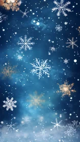Snowflakes drift like tiny galaxies across winter night