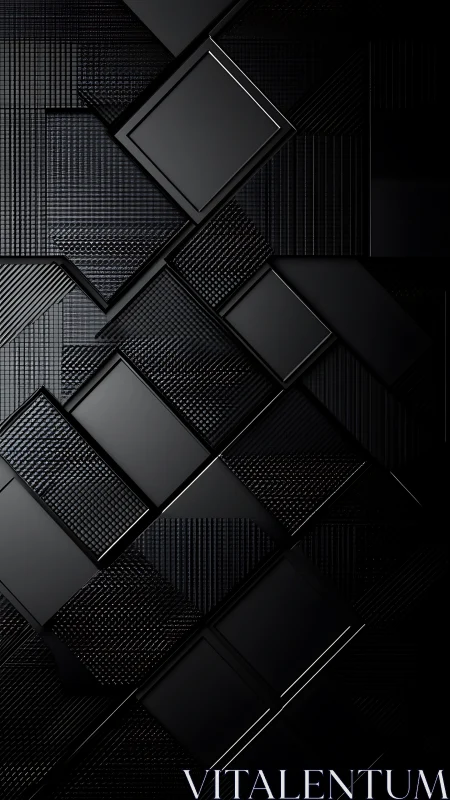 Geometric black tile pattern with sleek diagonal rhythm.