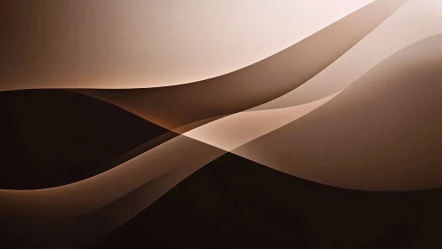 Curved sepia light waves over deep shadowed horizon.