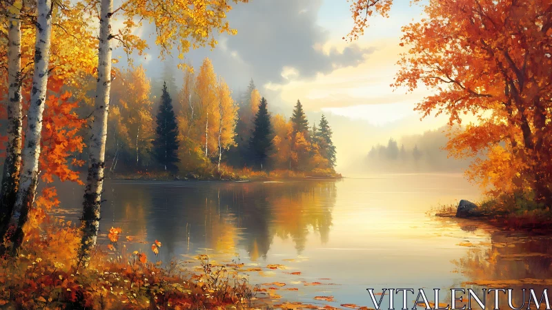 Golden hush at the lakeside edge where autumn lingers longest.