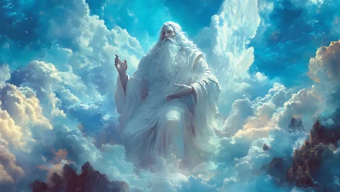 Celestial elder drifts through clouds like a living horizon