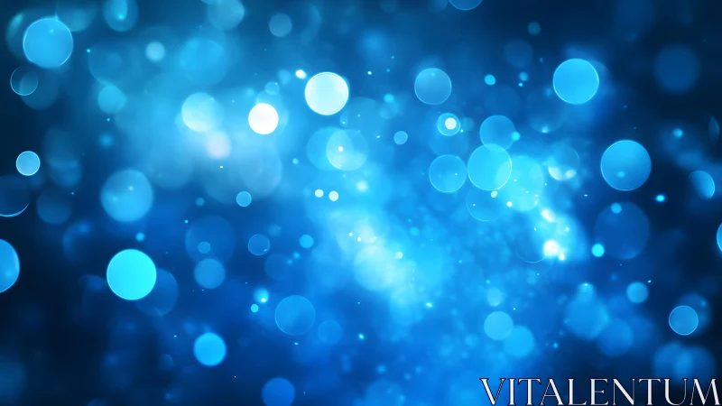Abstract blue bokeh lights background with glowing circles effect.