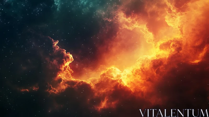 Stellar nebula cavity with luminous ionized gas and dust halo