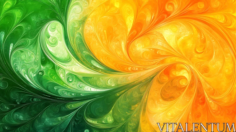 Sunlit green and gold swirls dancing in gentle motion.