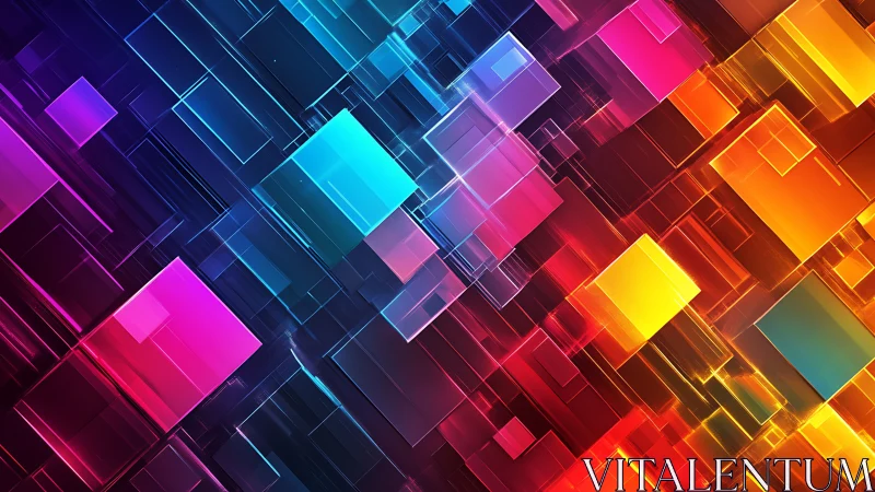 Geometric rectangles form a multicolor layered digital grid