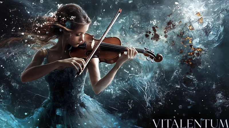 Starlit violinist stirs a cosmic storm of swirling sound