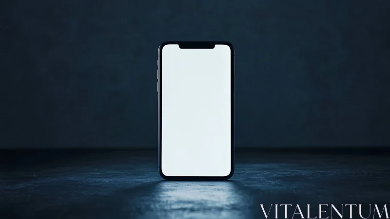 Smartphone Display Mockup Against Dark Background.