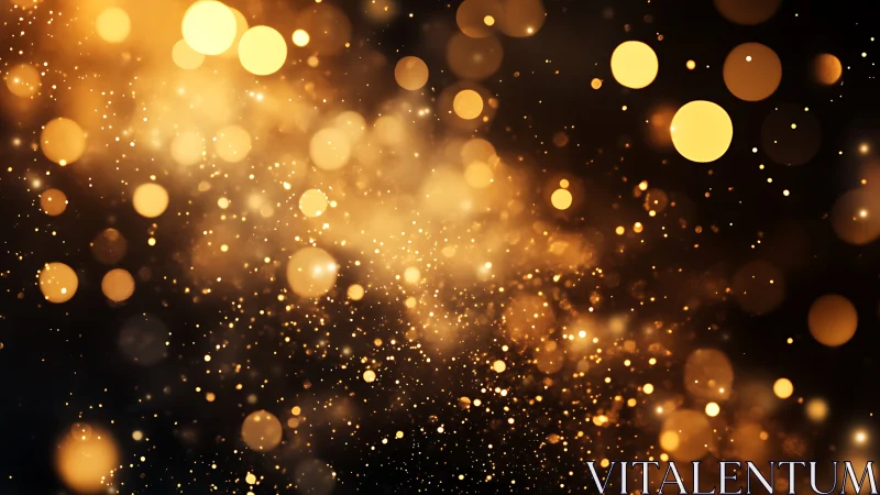 Glitterstorm of golden bokeh sparks in warm midnight air.