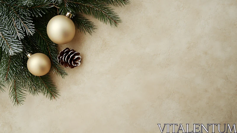 Golden baubles linger quietly in a hushed winter corner