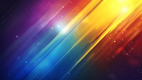 Vibrant Diagonal Light Streaks in Abstract Digital Art Style.