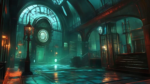 Neon Vault: Emerald Cathedral of Forgotten Tech.