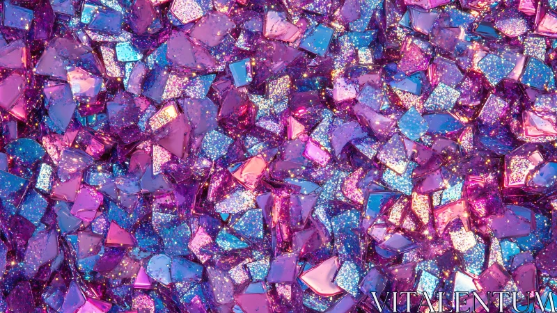 Prismatic candy nebula of pink and blue holographic sparkles.