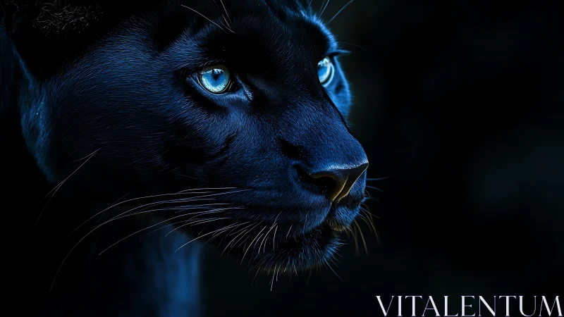 Blue-Eyed Panther in the Shadows.