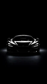 Midnight sports car glows softly with sleek, dramatic power