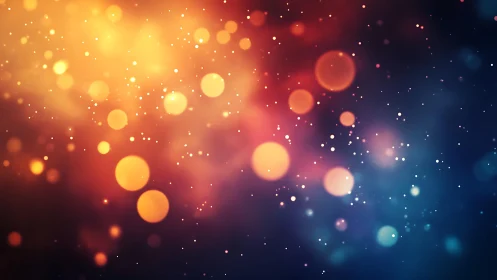 Warm glowing bokeh lights abstract background in vibrant colors.