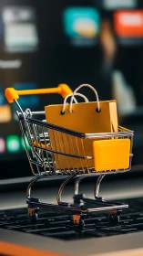 Tiny cart rolls boldly across the keyboard marketplace