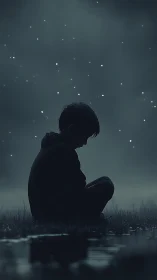 Moonlit boy of quiet storms, curled beneath soft stars.