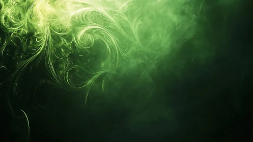 Emerald mist tendrils curl through luminous dreamlight veil.