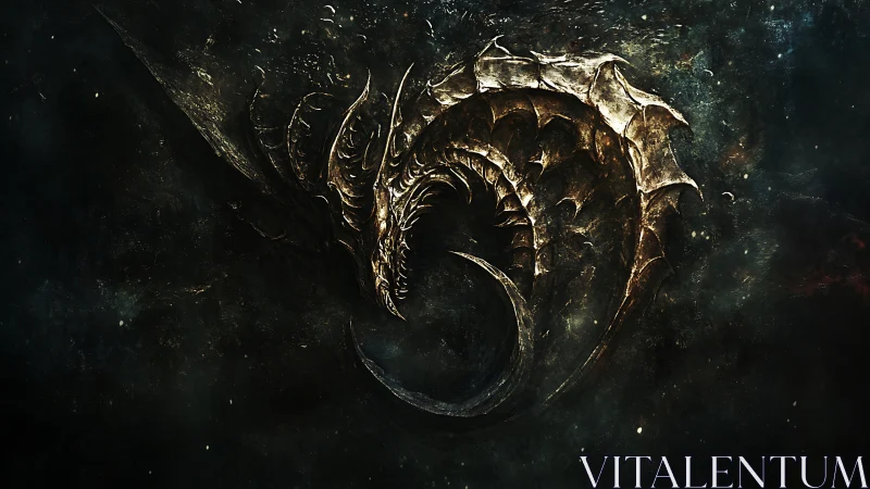 Cosmic serpentine carapace coils through deep interstellar void