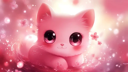 Luminescent Feline Rendered with Volumetric Bokeh and Chromatic Gradient Techniques