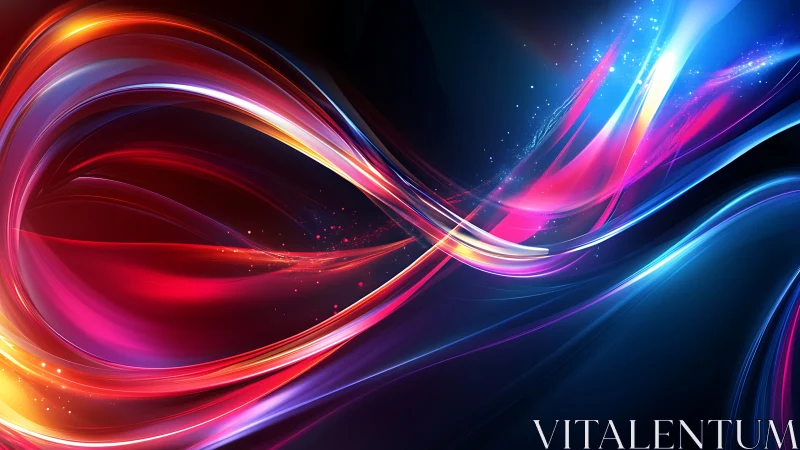 Spectral lightstream ribbons in dynamic curved motion field.