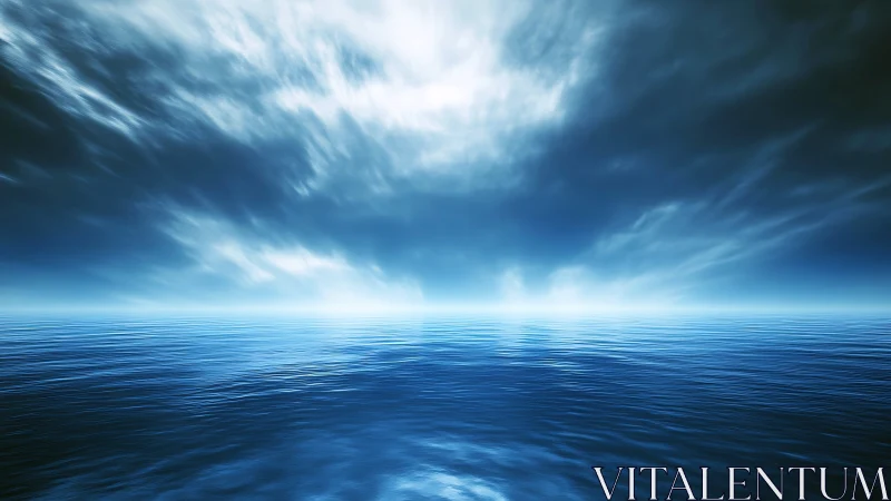 Midnight horizon hums beneath storm-brushed blue heavens.