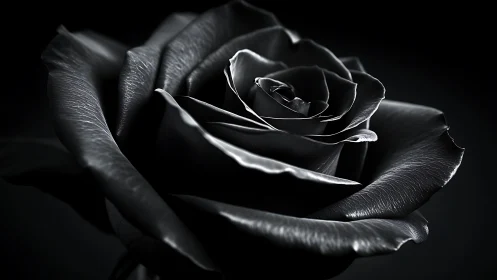 Obsidian Bloom: Where Shadows Waltz with Silver Light.