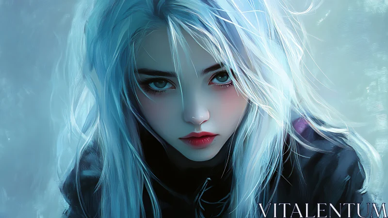 Frost-bright gaze of a silver-haired daydreamer.