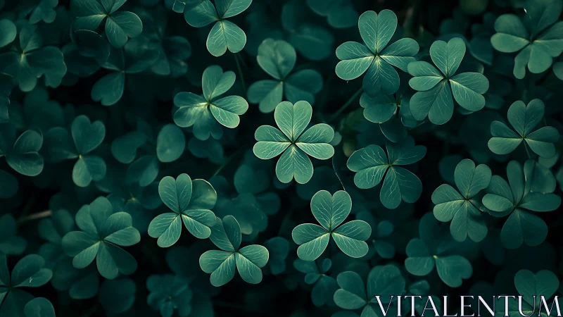 Moody green clover leaves form dense overlapping ground cover