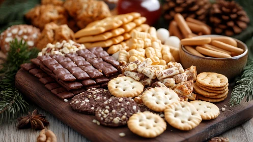 Cozy holiday snack board invites everyone to share treats