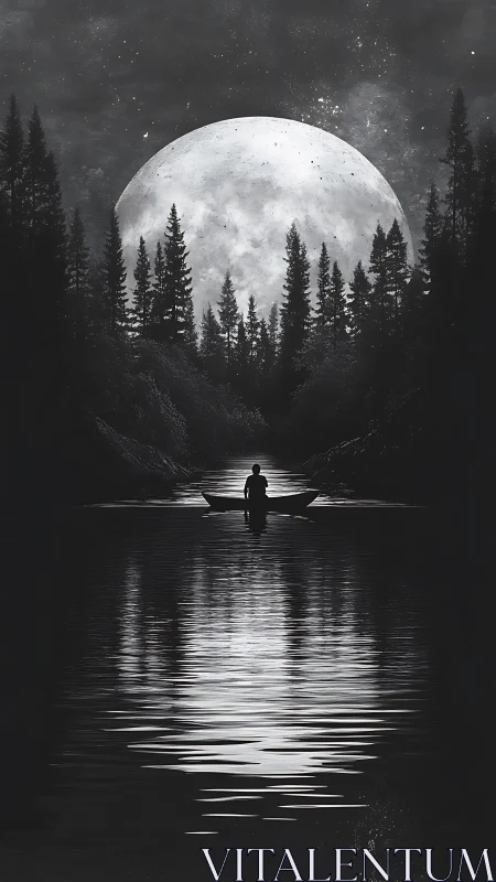 Moonlit river quiets the night with gentle silver stillness.