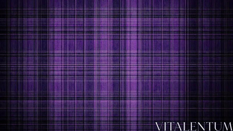 High-contrast purple tartan grid with woven texture illumination