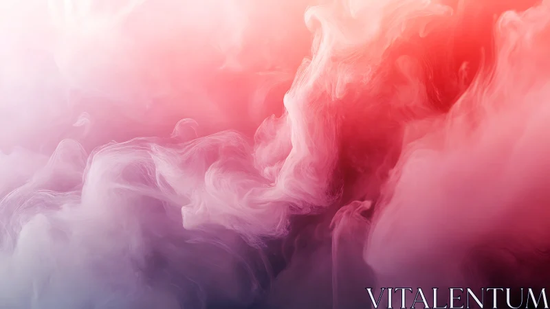 Pink and white smoke plumes form soft gradient cloud structure