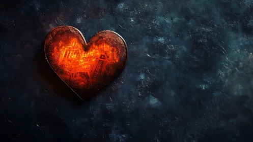 Incandescent Heart Burns Against Cosmic Tempest.