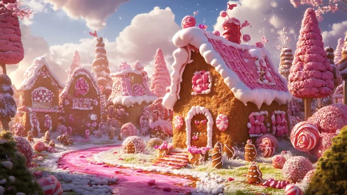 Candy Kingdom Architecture: Whimsical 3D Confectionery Landscape.