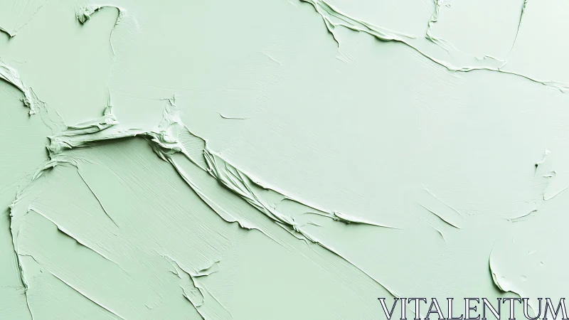 Mint green thick paint spread in irregular textured strokes