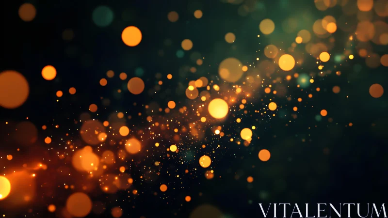 Glowing Orange Bokeh Lights on Dark Background, Abstract Style.