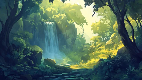 Luminous Canyon Where Waterfalls Dance Through Emerald Wilderness