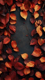 Warm autumn leaves framing a quiet, cozy dark center.