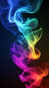 Spectral fluid dynamics rendered as luminous multicolor light ribbons