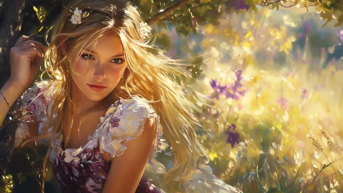 Sunlit meadow muse lingers between blossoms and daydreams