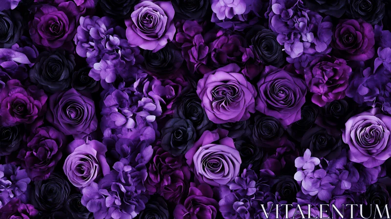 Purple and Black Roses Garden.